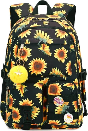 Miniatura 9 de Hidds Mochilas para laptop de 15.6 pulgadas, mochila escolar universitaria para niñas y mujeres, bonita bolsa de libros para escuela primaria Negro