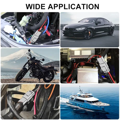 Miniatura 6 de Linkstyle 5 pares de kit de conectores DTP de 2 pines con cable de 12 AWG, conectores Deutsch impermeables eléctricos automotrices macho hembra