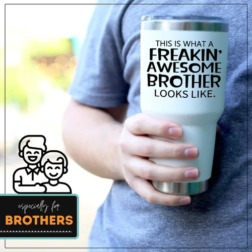 Miniatura 2 de Divertido regalo para hermano, impresionante taza de café, gran taza de viaje para hermanos de hermanas, regalos de cumpleaños de Navidad Freakin