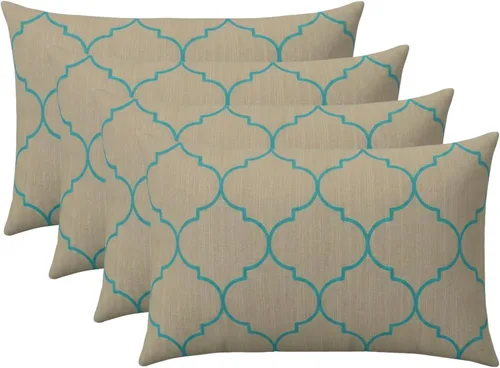 Miniatura 8 de RSH DECOR: Sunbrella - Juego de 4 almohadas lumbares, 20 x 12 pulgadas, tela de rendimiento resistente al agua y a la decoloración, fundas