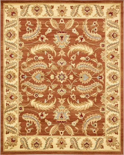 Miniatura 34 de Unique Loom - Colección Voyage - Alfombra redonda tradicional oriental, marrón, Polipropileno, Marrón/Azul Claro