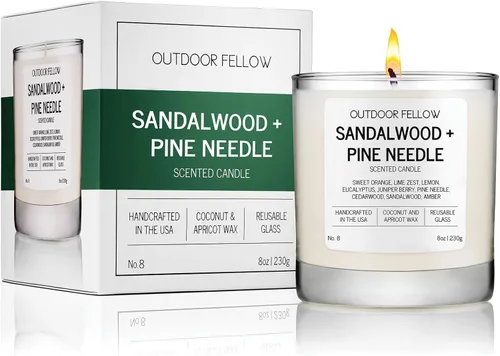 Miniatura 11 de Outdoor Fellow Vela perfumada Campfire – Madera ahumada, ámbar y cedro carbonizado, 8 onzas