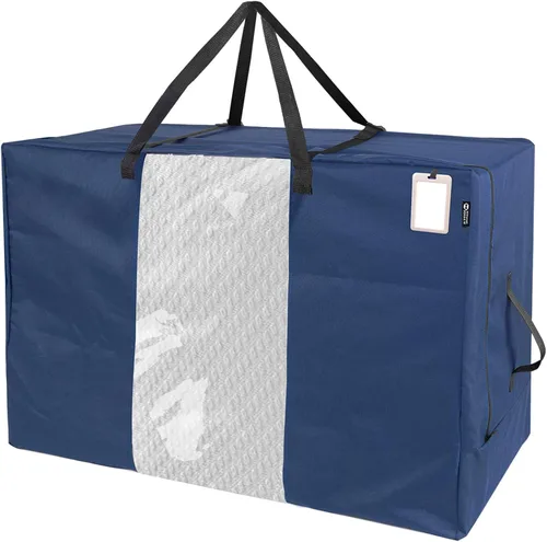 HYPER VENTURE Bolsa de almacenamiento plegable para colchón, funda de transporte duradera para colchones dobles de hasta 6 pulgadas, color azul Azul