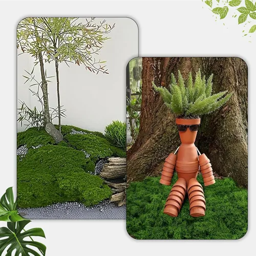 Miniatura 6 de Musgo artificial de 10.5 onzas para plantas de interior, musgo verde sintético en maceta, decoración de jardín