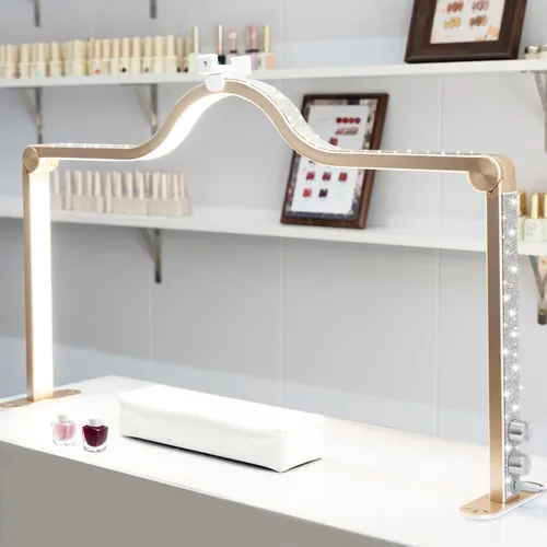 Miniatura 10 de KEDAO Luz de uñas para escritorio, luz de media luna para escritorio de uñas, lámpara de mesa LED plegable de 34 pulgadas, manicura para mesa