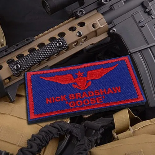 Miniatura 7 de Goose & Maverick - Divertidas calcomanías bordadas con gancho y bucle de 3.8 x 2.2 pulgadas, apliques bordados para planchar para camisas, mochilas