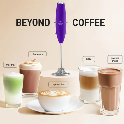 Miniatura 69 de Zulay Milk Boss Espumador de leche potente manual, hace espuma para latte, batidor para mezclar bebidas, café, miniespumador para capuchino, frappé