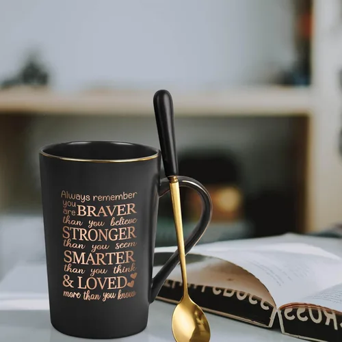 Miniatura 4 de YHRJWN Taza inspiradora – Always Remember You Are Braver Than You Believe, You Are Loved – Regalos para el cáncer para mujeres y hombres, regalos