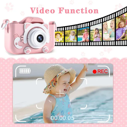 Miniatura 4 de CIMELR Juguetes de cámara para niños de 3, 4, 5, 6, 7, 8, 9, 10, 11, 12 años, cámara digital para niños pequeños con video, regalos de festival