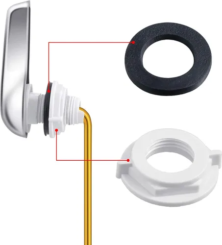 Miniatura 3 de Honoson Juego de 4 piezas de repuesto universales de 2 pulgadas para inodoro, mango de palanca de tanque de descarga para inodoro delantero con Negro