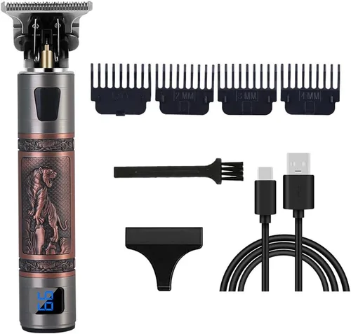 Miniatura 32 de Cortadora de pelo profesional para hombres y mujeres, inalámbrica, recargable, recortadora de pelo, kit de aseo de corte de cuerpo de metal