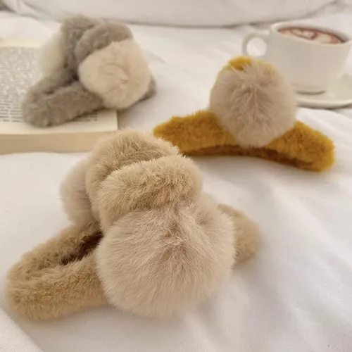 Miniatura 3 de Lindas pinzas de pelo para cabello rizado, elegante y esponjoso, pelo sintético, clip grande para cabello fino y largo, antideslizante, para mujeres