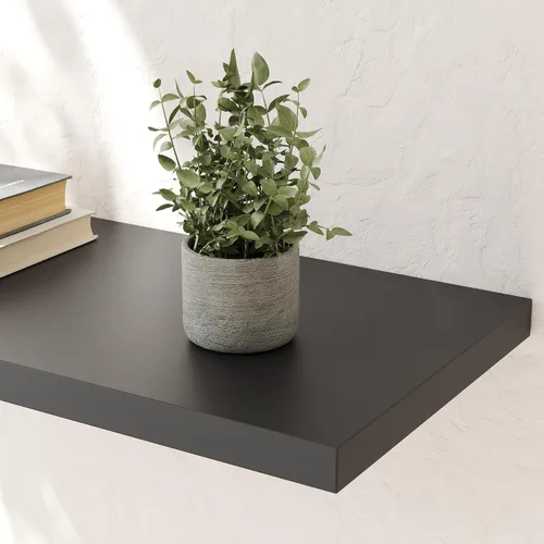 Miniatura 4 de Juego de 3 estantes flotantes negros de 24 pulgadas de ancho x 10 pulgadas de profundidad x 1 pulgadas de alto, estante de pared flotante de madera