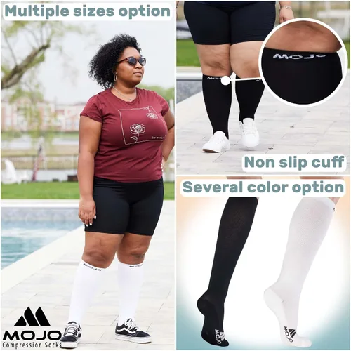 Miniatura 6 de Mojo - Calcetines de compresión atléticos, longitud hasta la rodilla con soporte medio (15-20 mmHg) para mejorar el rendimiento y la recuperación, 1