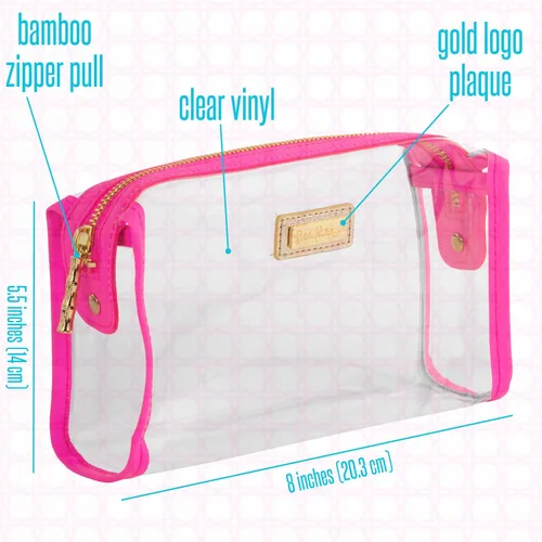 Miniatura 3 de Lilly Pulitzer Bolsa transparente con cremallera, bonito estuche para adultos, neceser de viaje, bolsa pequeña para suministros, maquillaje