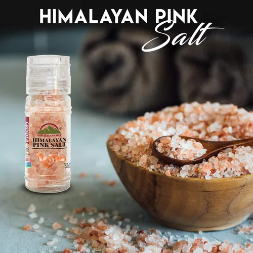 Miniatura 5 de Himalayan Chef Juego de molinillo de sal rosa y pimienta negra del Himalaya, 5.3 onzas cada uno, molinillo de vidrio ajustable y recargable