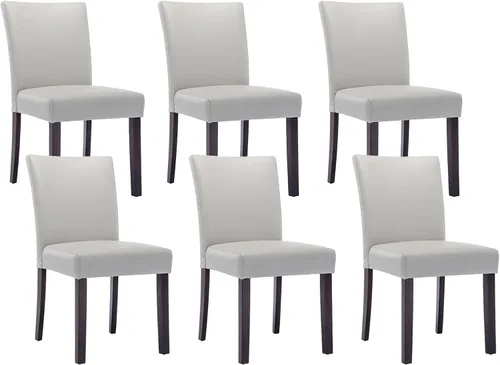 Miniatura 15 de Watson & Whitely Juego de 6 Sillas de Comedor Tapizadas, Sillas de Comedor de Tela sin Brazos con Patas de Madera Maciza y Respaldo para Cocina