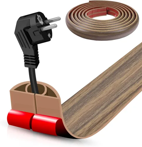 Miniatura 84 de Cubierta autoadhesiva para cables de suelo, gestión de cables de 3.3 pies, protector de tira de extensión para cables, evita tropiezos de cables