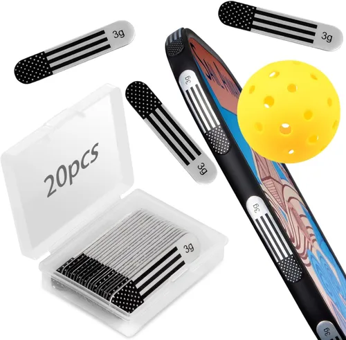 Miniatura 7 de 20 piezas de cinta de plomo para pickleball - Cinta adhesiva de 3M para palas de pickleball con caja de almacenamiento, tiras adhesivas ponderadas
