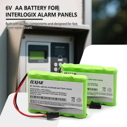 Miniatura 5 de Coonyard Reemplazo de batería AA Ni-MH de 6 V 2000 mAh para GE Interlogix 600-XTI-BAT Simon XTi XTi-5 Sistema de alarma de panel de control