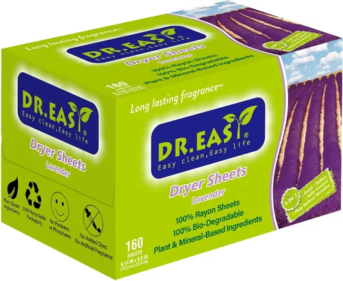 Miniatura 14 de DR.EASY Hojas para Secadora Fórmula a Base de Plantas 252 Unidades Hojas Suavizantes de Tela para Lavandería Aceite Esencial Sunfresh con Aroma Sin