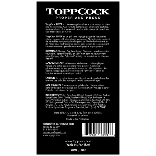Miniatura 4 de Classic ToppCock Silver Ball - Gel desodorante para hombres, control de olores sin enjuague para ingle y áreas íntimas, comodidad antirozaduras