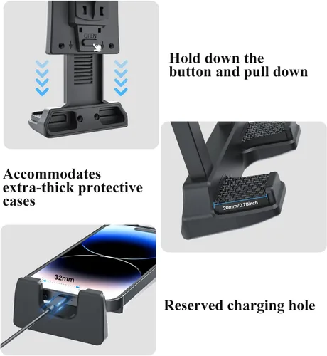 Miniatura 8 de OHLPRO Soporte para tablet de automóvil, base de taladro resistente, soporte para tableta para camión, compatible con iPad Samsung Tab de 5 a 13
