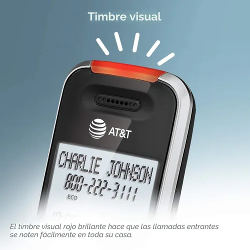 Miniatura 3 de AT&T BL102-2 DECT 6.0 - Juego de 2 teléfonos inalámbricos para el hogar con contestador