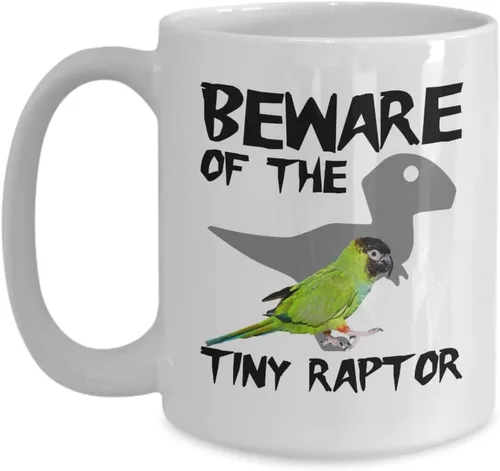 Miniatura 3 de Nanday - Taza de periquito, regalos para él, ella, hombres, mujeres, loro, mamá, papá, amigos, conure negro con capucha negra, pequeño raptor