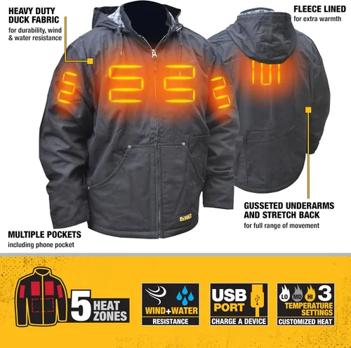 Miniatura 4 de DEWALT Chaqueta de concha suave calentada ligera DEWALT Juego de chaqueta de concha suave calentada ligera Negro