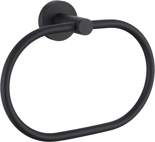 Miniatura 14 de Angle Simple Toallero con forma de anilla giratorio, soporte para toallas de mano de acero inoxidable para baño, colgador para pared, negro y dorado
