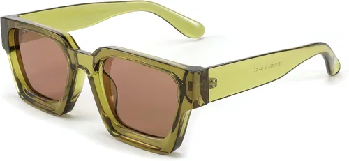 Miniatura 46 de FEISEDY Gafas de sol cuadradas retro de los años 90 para mujeres y hombres, gafas de sol rectangulares gruesas de moda con protección UV400 B2385