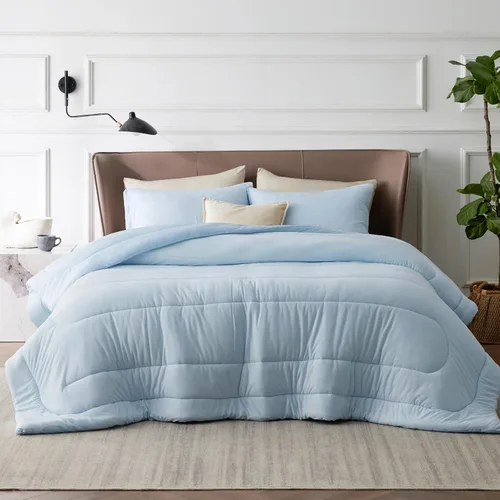 Miniatura 204 de Bedsure Juego de edredón Twin/Twin XL, ropa de cama suave beige para todas las estaciones, juego de cama teñido catiónico, 2 piezas, 1 edredón