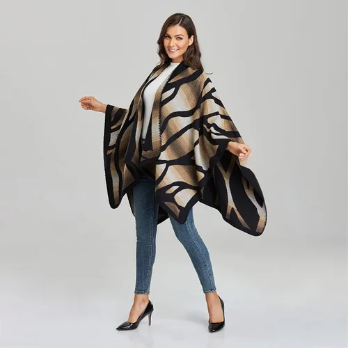Miniatura 5 de Bakerdani Manta cruzada de invierno para mujer, poncho y chal