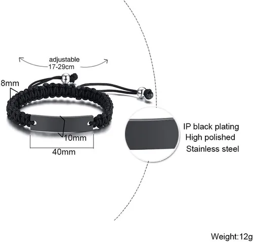 Miniatura 7 de VNOX Juego de 2, 3, 4, 5 pulseras de cuerda trenzada hechas a mano para dama de honor, pareja