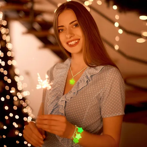 Miniatura 3 de Dijes de Estrella que Brillan en la Oscuridad Colgantes de Resina Luminosos Dijes a Granel Colgante de Estrella Cuentas Colgantes para Hacer Joyas