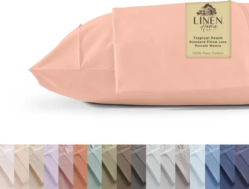 Miniatura 9 de Linen Home Juego de fundas de almohada King de 500 hilos, fundas de almohada 100 % algodón de fibra larga, juego de 2 fundas de almohada de satén