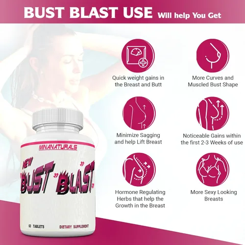 Miniatura 2 de Busto Blast Cargado Aumentar El Tamaño De Los Senos Rápido. Aumento De Senos Femeninos - Pechos Más Grandes Y Pastillas Para El Trasero. 60 Tabletas