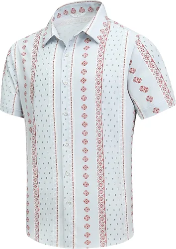 Miniatura 18 de SheLucki - Camisa hawaiana para hombre, unisex, de manga corta, con botones, para la playa y el verano, ropa casual estampada con sombra de palmas