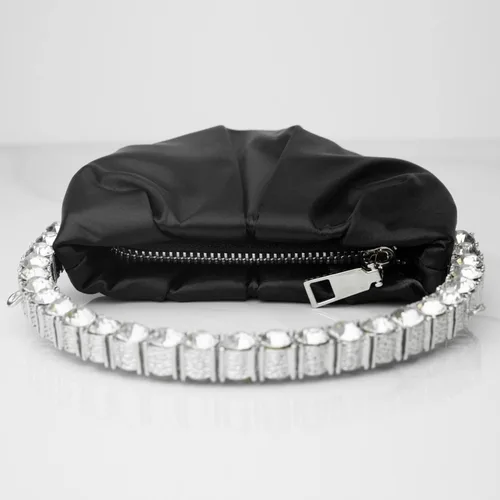 Miniatura 4 de HEYCUE Mini Glitter Diamond Handle Handbag Circular Evening Crossbody bag Sparkly Bride Wedding Party Prom Purses For Women