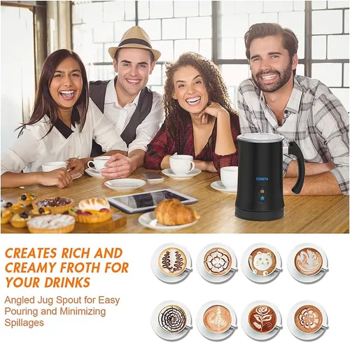 Miniatura 6 de Espumador de leche, espumador automático de leche con funcionalidad fría y caliente, vaporizador de leche eléctrico y calentador para latte
