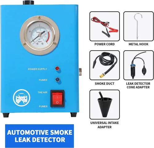 Miniatura 5 de Detector de fugas de humo automotriz, máquina de humo con medidor de presión de bomba de aire integrado, detector de fugas de humo de 12 V CC