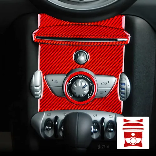 Miniatura 11 de AIRSPEED Para Mini R55 R56 R57 Control Central AC Panel Cubierta de Panel de Botón de Fibra de Carbono Adhesivo Decoración Interior Trim para Mini