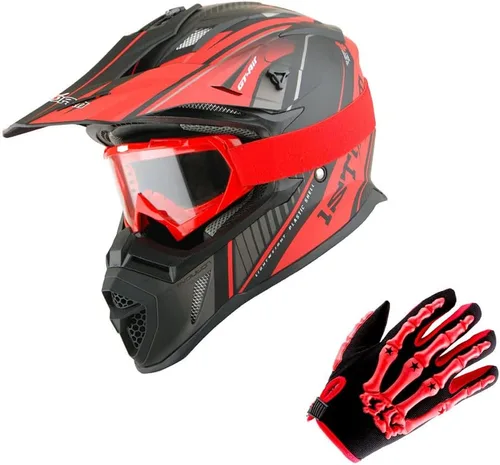 Miniatura 7 de 1Storm - Casco de motocross para adultos BMX MX ATV Dirt Bike Downhill Mountain Bike, estilo de carreras H637