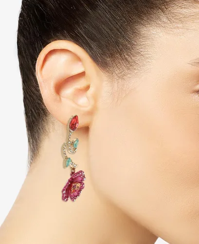 Miniatura 2 de Betsey Johnson Pendientes florales Mismatch Vidrio Plástico