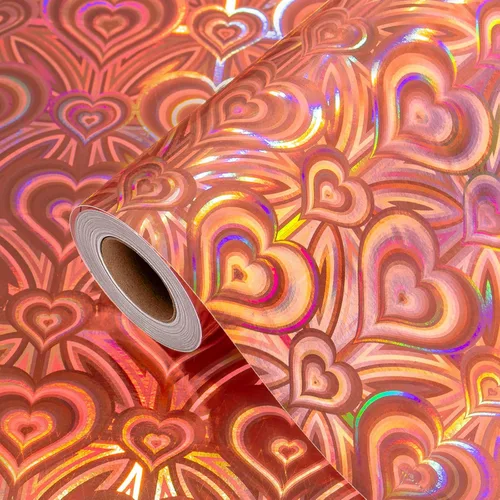 Miniatura 22 de Burymento Rollo de papel de regalo plateado, papel de regalo de punto holográfico metálico para cumpleaños, San Valentín, día de la madre