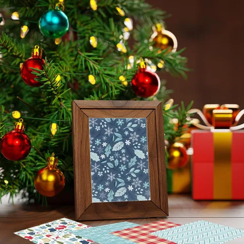 Miniatura 7 de 24 Sheets Christmas Theme Scrap Paper 6 inches One-Sided Cartoon Snowma Scrapbooking Supplies Set for DIY Album Material Background Junk Journal