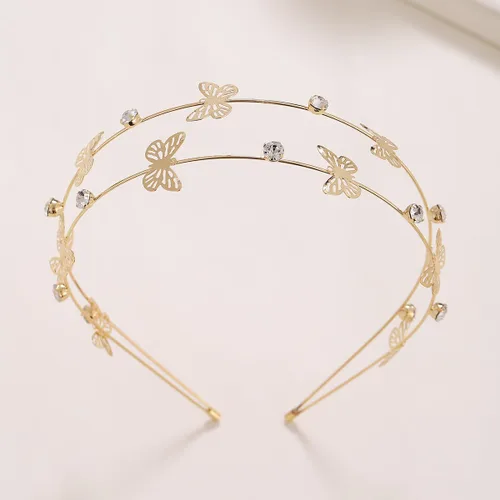 Diadema de diamantes de imitación para niña de flores, diadema de boda, diadema de cristal, diadema de metal, diadema de metal para niñas pequeñas,