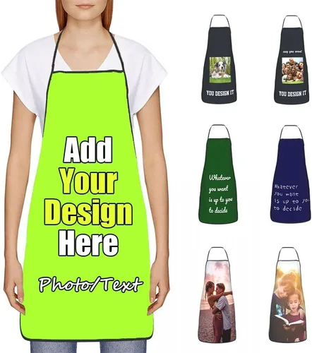 Miniatura 36 de Delantal Personalizado, Diseña Tu Propio Delantal de Cocina para Cocinar, Sube Tus Fotos Favoritas Logo, Añade Cualquier Nombre o Texto