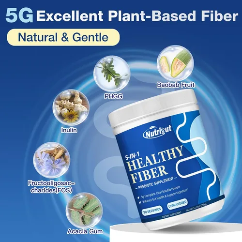 Miniatura 2 de Suplemento de fibra – Suplemento de fibra prebiótica en polvo, 0.18 oz de fibra soluble en polvo con acacia e inulina para la salud digestiva diaria